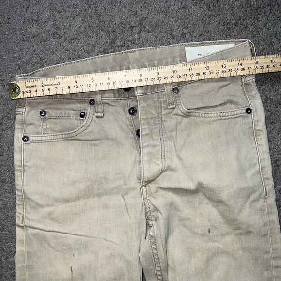 Rag & Bone Jeans Mens 29x32 Brown Khaki Fit 2 Slim Button Fly Denim Pants - Picture 7 of 9